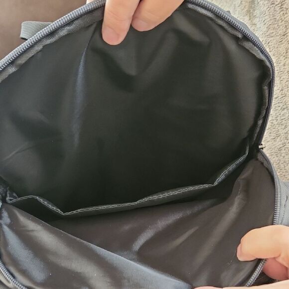 Gray Medium Backpack with Smooth Fabric and Classic Shape - Picture 11 of 11